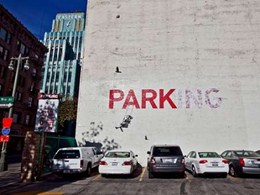 Broadway, Los Angeles (graffiti attributed to Banksy) 